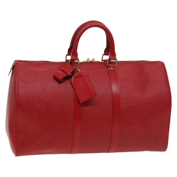 LOUIS VUITTON Epi Keepall 45 Boston Bag Red - Picture 1 of 16